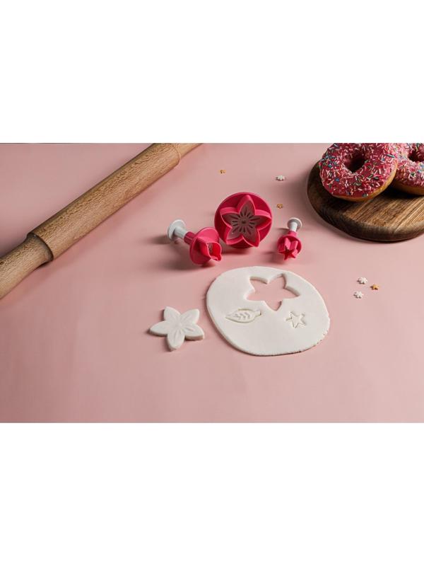 Набор плунжеров кондитерских Доляна «Цветок. Листок. Звёздочка», 3 шт