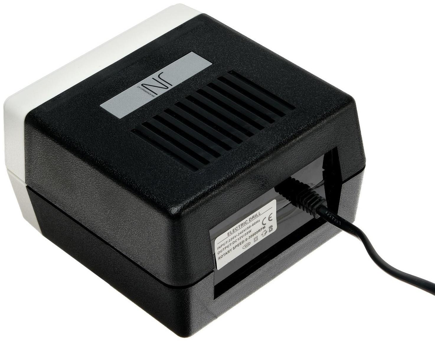 Аппарат для маникюра и педикюра JessNail JD400 PRO, 30 000 об/мин, 35 Вт, бело-чёрный