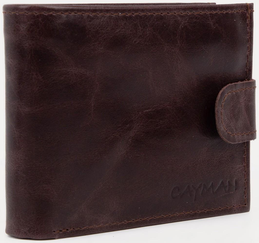 Портмоне на кнопке, для купюр, для карт, для монет, цвет коричневый