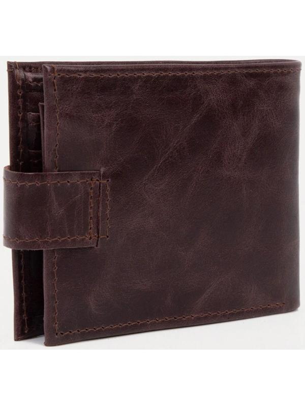 Портмоне на кнопке, для купюр, для карт, для монет, цвет коричневый