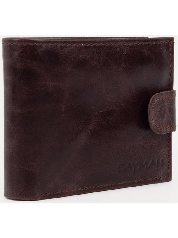 Портмоне на кнопке, для купюр, для карт, для монет, цвет коричневый