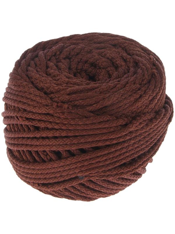 Шнур для вязания с сердечником 100% полиэфир, ширина 5 мм 100м/550гр (146 коричневый)