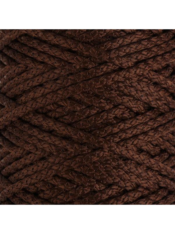 Шнур для вязания с сердечником 100% полиэфир, ширина 5 мм 100м/550гр (146 коричневый)