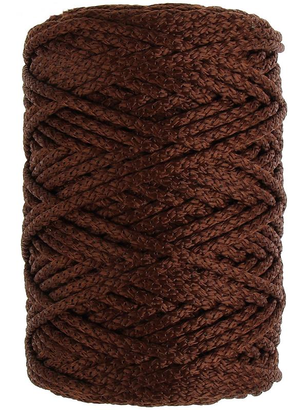 Шнур для вязания с сердечником 100% полиэфир, ширина 5 мм 100м/550гр (146 коричневый)