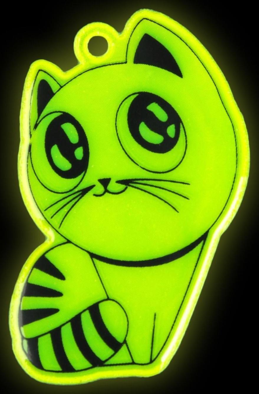 Светоотражающий элемент «Кошка», 5,5 × 3,5 см, цвет МИКС