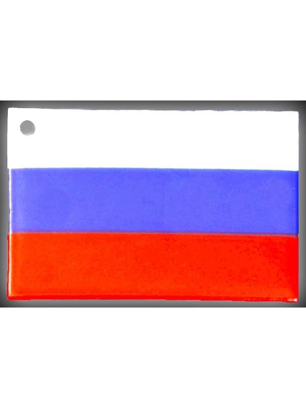 Светоотражающий элемент «Флаг России», 6 × 4 см, цвет триколор