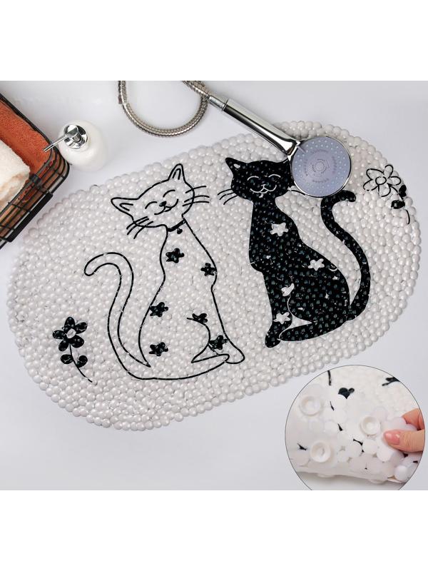 SPA-коврик для ванны на присосках Доляна «Кошечки», 39×65 см