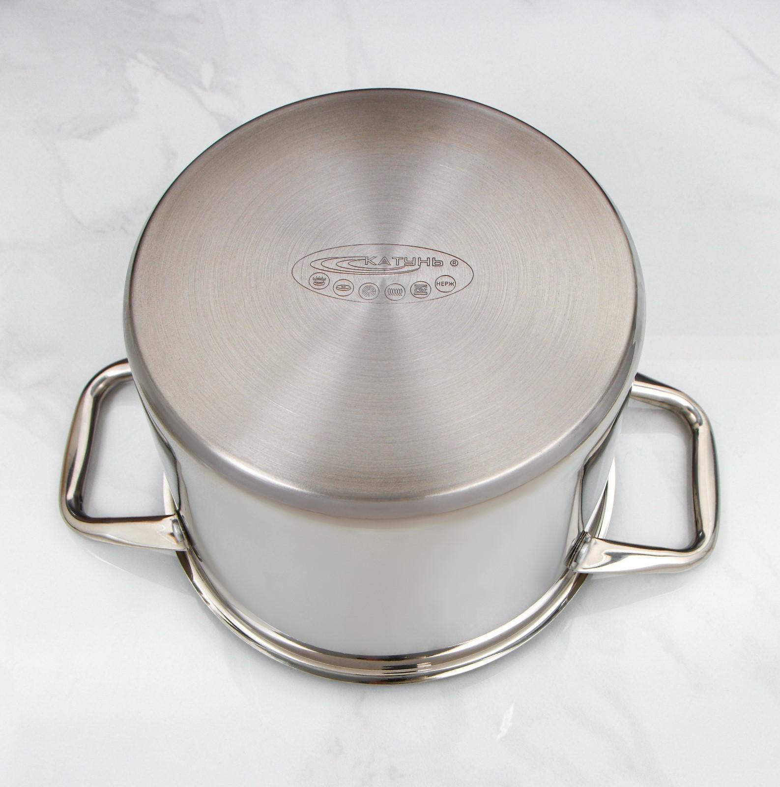 Кастрюля «Титан», 6,4 л, d=22 см, h=17 см, капсульное дно, металлическая крышка