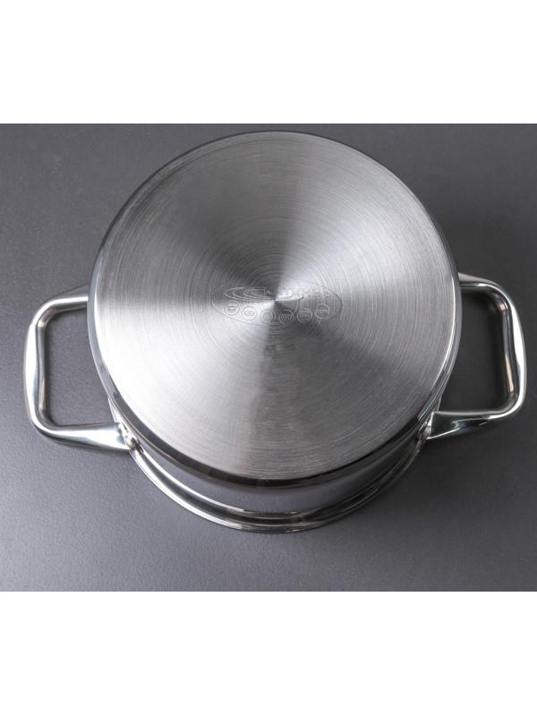 Кастрюля «Титан», 6,4 л, d=22 см, h=17 см, капсульное дно, металлическая крышка