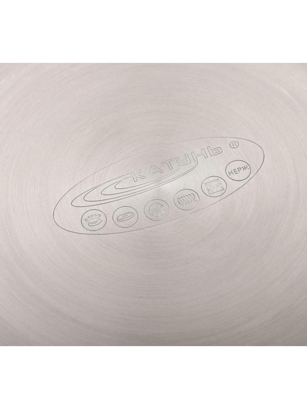 Кастрюля «Титан», 6,4 л, d=22 см, h=17 см, капсульное дно, металлическая крышка