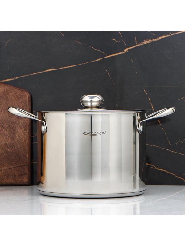 Кастрюля «Титан», 6,4 л, d=22 см, h=17 см, капсульное дно, металлическая крышка