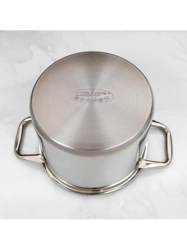 Кастрюля «Титан», 6,4 л, d=22 см, h=17 см, капсульное дно, металлическая крышка