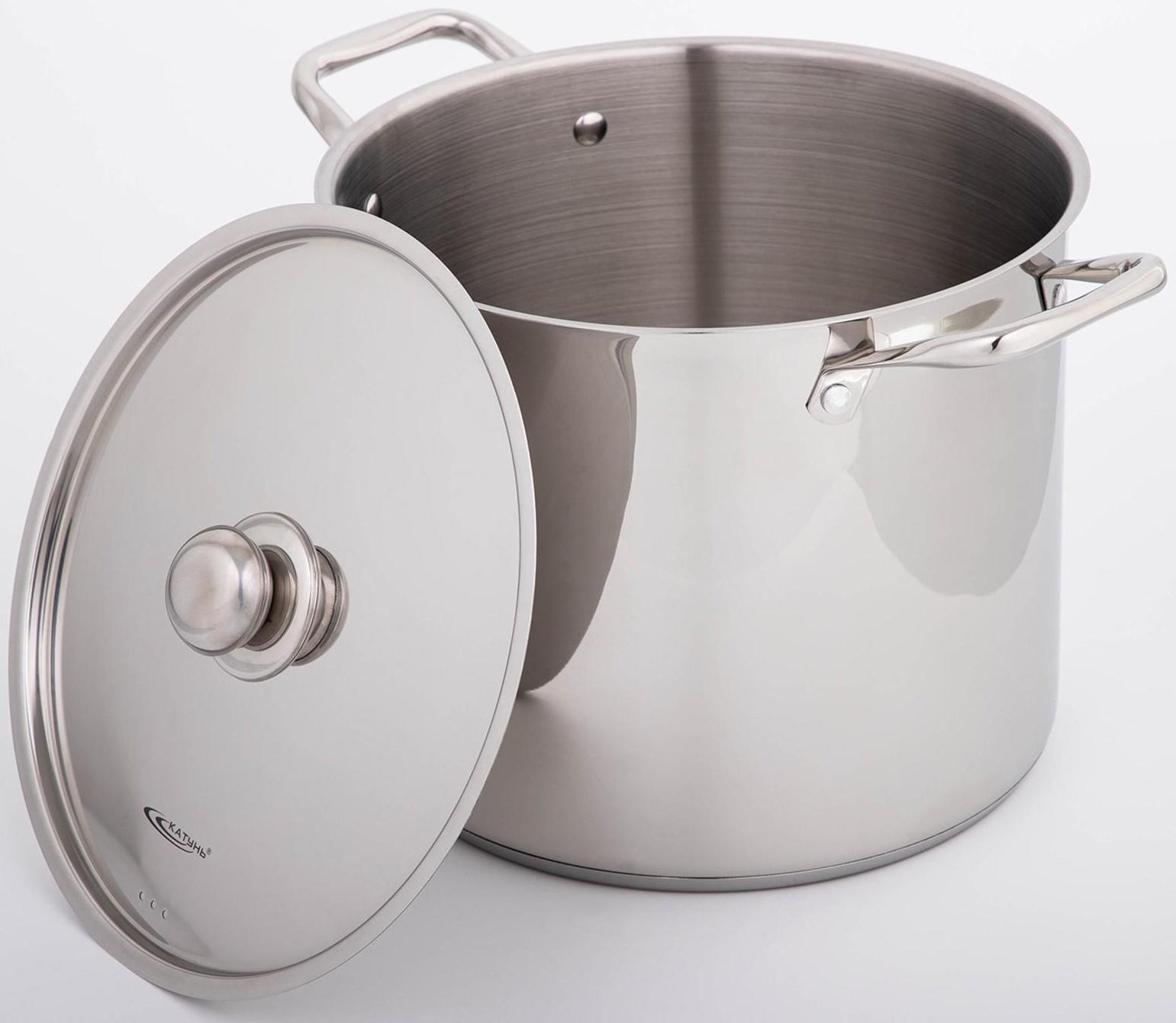 Кастрюля «Титан», 14,5 л, d=28 см, h=24 см, капсульное дно, металлическая крышка