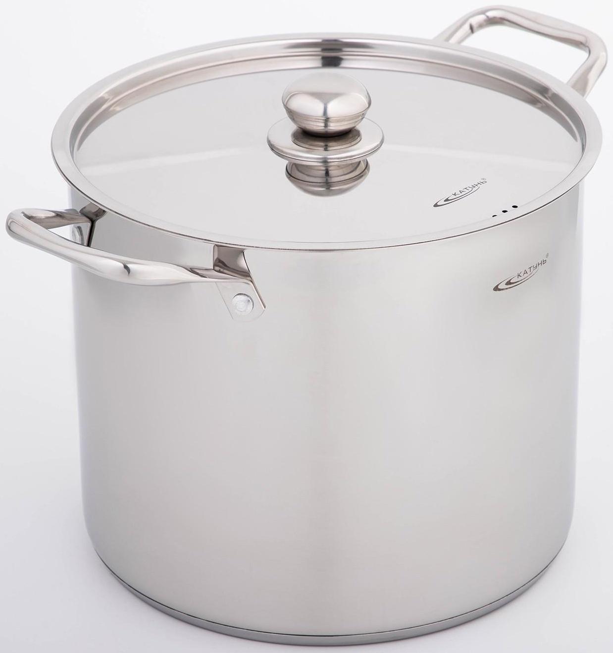 Кастрюля «Титан», 14,5 л, d=28 см, h=24 см, капсульное дно, металлическая крышка