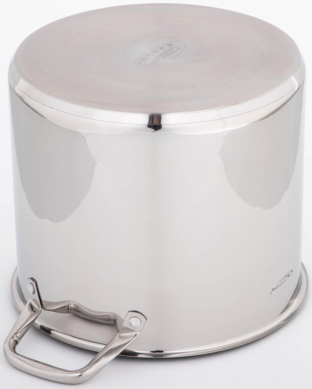 Кастрюля «Титан», 14,5 л, d=28 см, h=24 см, капсульное дно, металлическая крышка