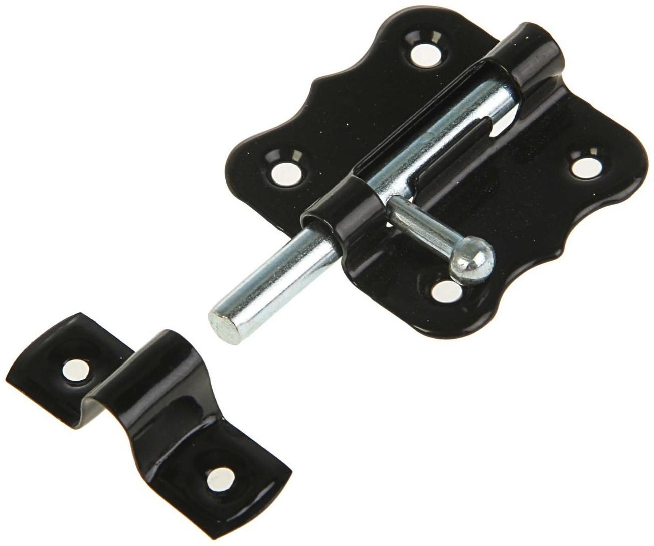 Задвижка дверная ЗД 007, 40 мм, черная