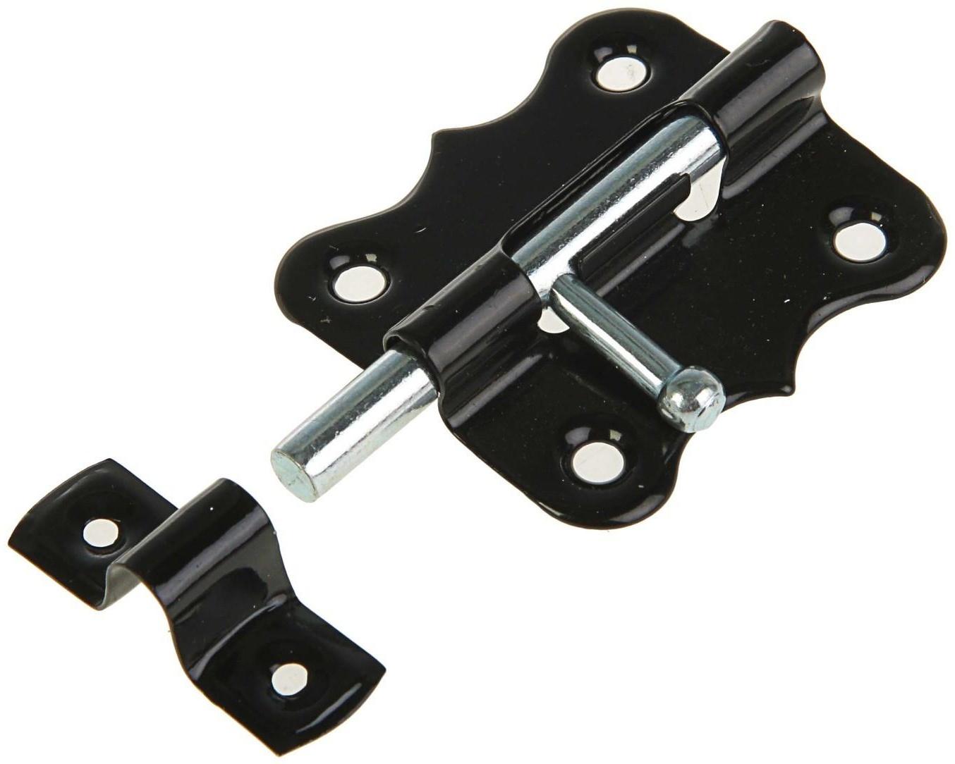 Задвижка дверная ЗД 007, 50 мм, черная