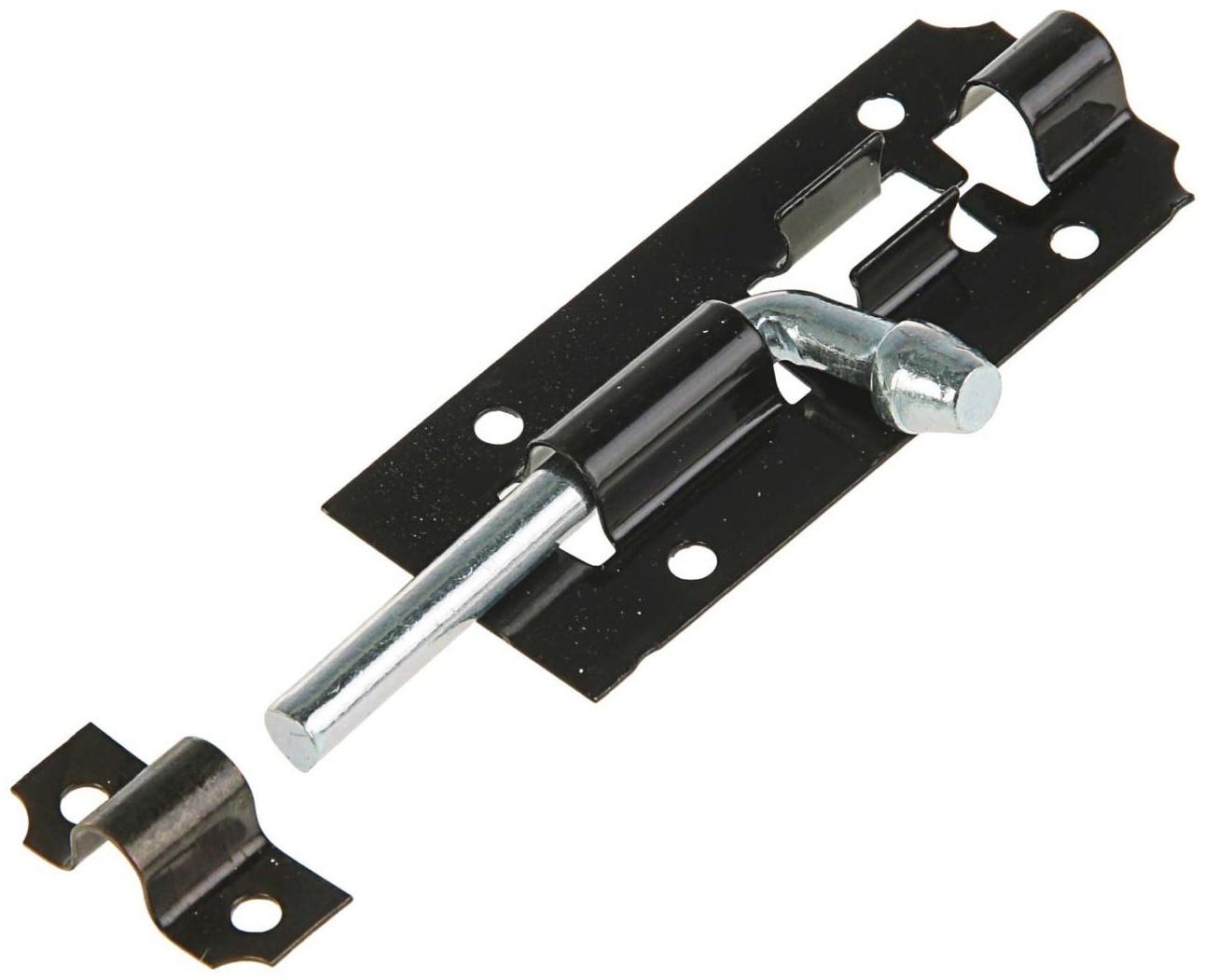 Задвижка дверная ЗД 006, 75 мм, черная