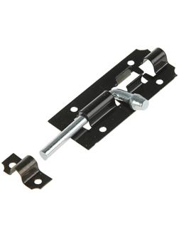 Задвижка дверная ЗД 006, 75 мм, черная