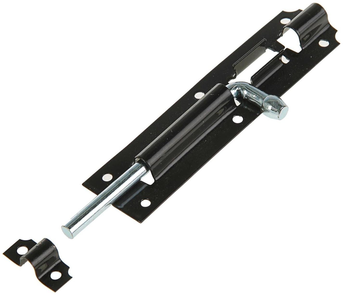 Задвижка дверная ЗД 006, 125 мм, черная