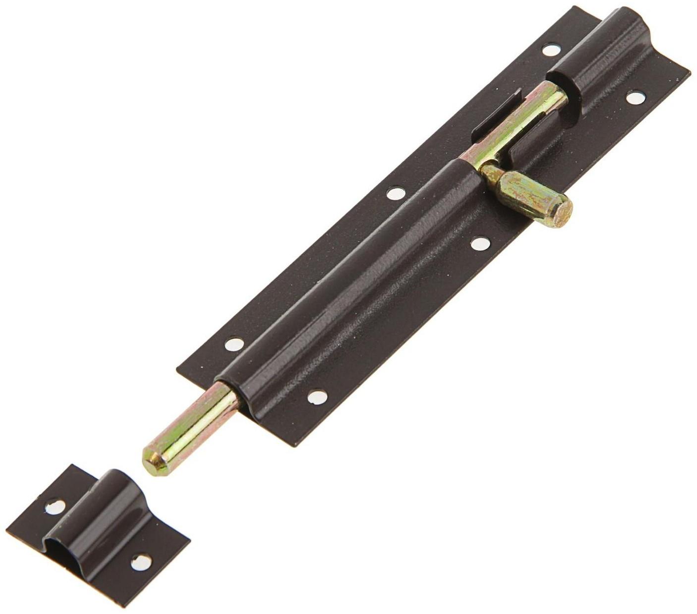 Задвижка дверная ЗД 004, 125 мм, тёмно- коричневый