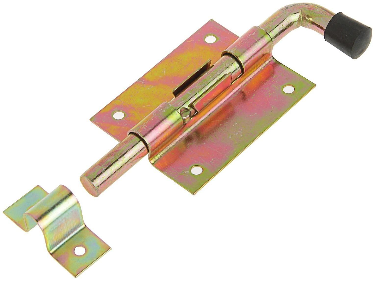 Задвижка дверная , 80 мм по основанию, оцинкованная