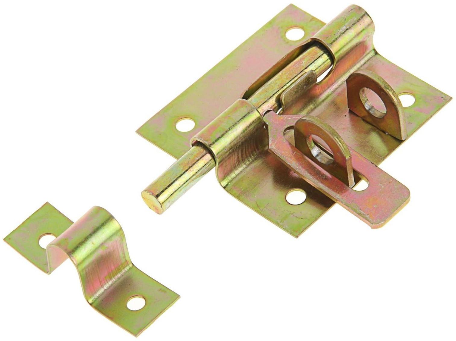 Задвижка дверная ЗД 010, 80 мм, под навесной замок, оцинкованная