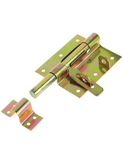 Задвижка дверная, 90 мм по основанию, под навесной замок, оцинкованная