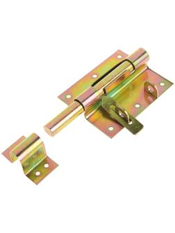 Задвижка дверная, 100 мм по основанию, под навесной замок, оцинкованная