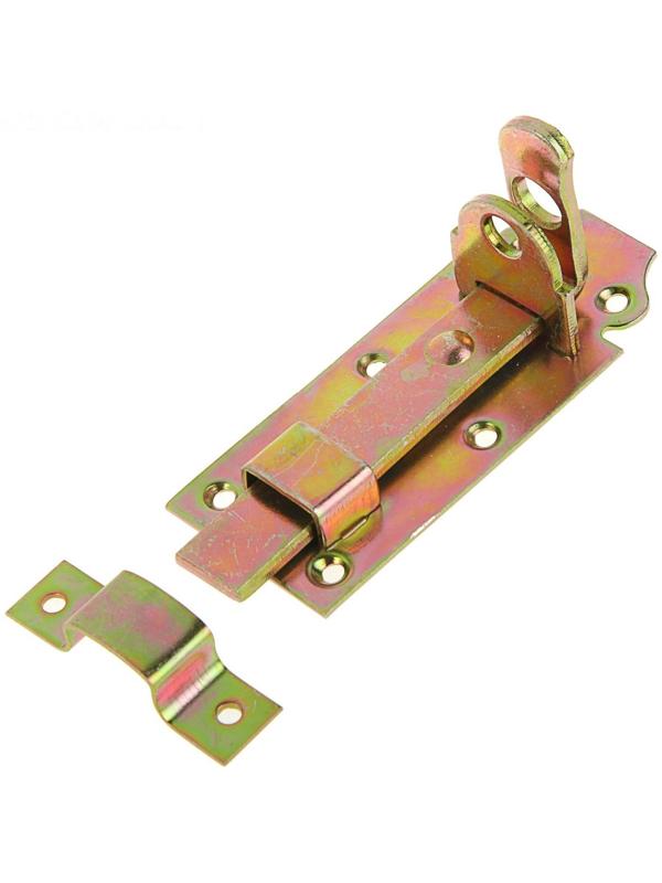 Задвижка дверная ЗД 002, 100 мм, под навесной замок, оцинкованная