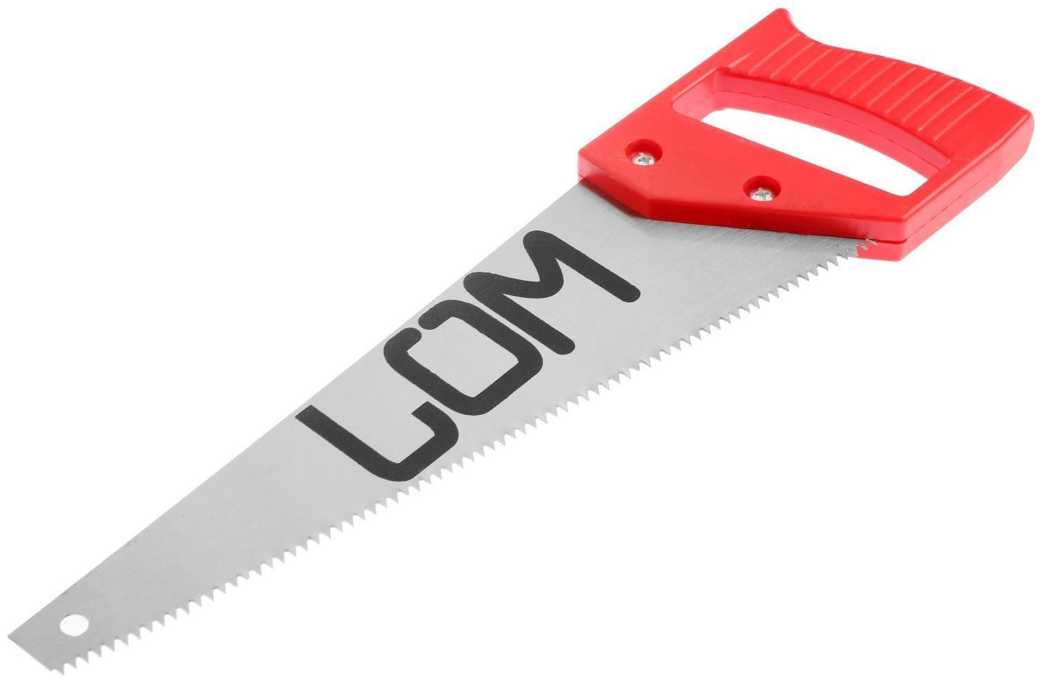 Ножовка по дереву ЛОМ, пластиковая рукоятка, 7-8 TPI, 300 мм
