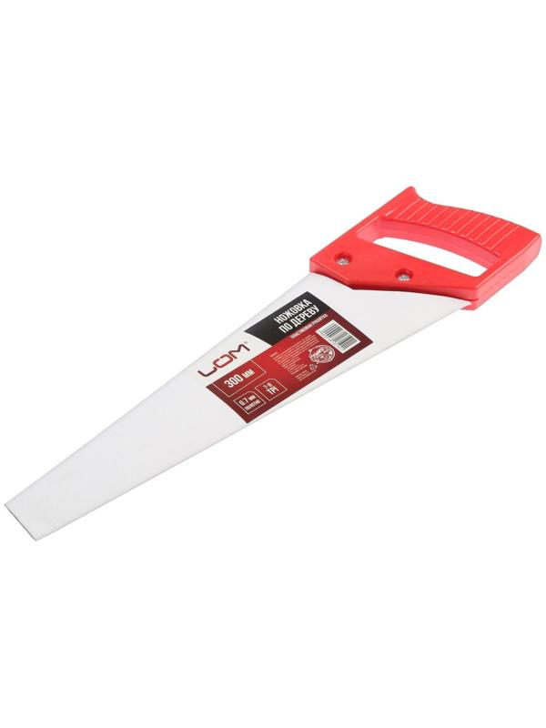 Ножовка по дереву ЛОМ, пластиковая рукоятка, 7-8 TPI, 300 мм