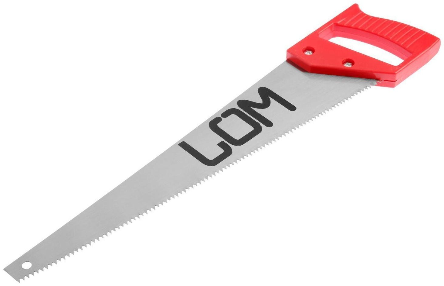 Ножовка по дереву ЛОМ, пластиковая рукоятка, 7-8 TPI, 400 мм