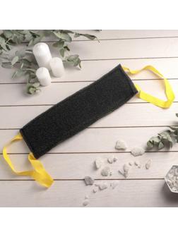 Губка для тела жёсткая «Чёрное золото», 37×12 см, цвет МИКС