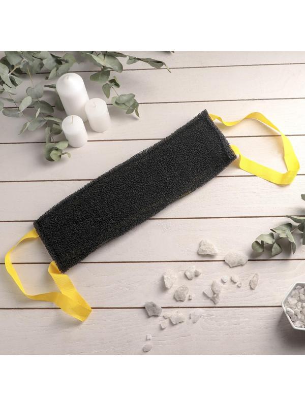 Губка для тела жёсткая «Чёрное золото», 37×12 см, цвет МИКС