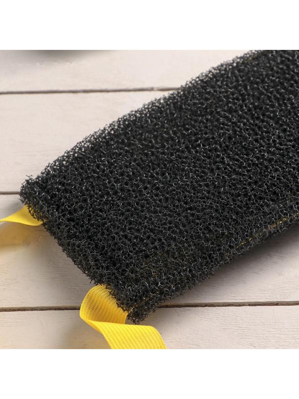 Губка для тела жёсткая «Чёрное золото», 37×12 см, цвет МИКС