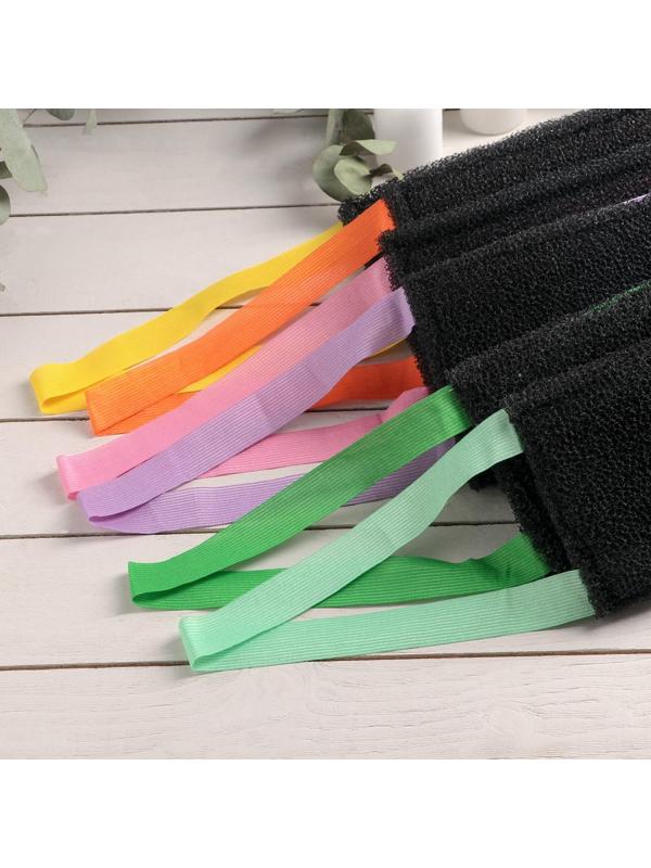 Губка для тела жёсткая «Чёрное золото», 37×12 см, цвет МИКС