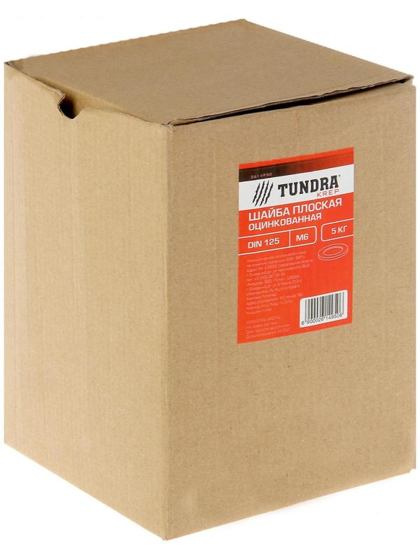 Шайба плоская ТУНДРА krep, DIN125, М6, цинк, 5 кг (5813 шт.)