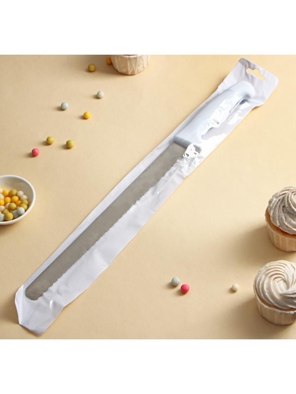 Нож для бисквита, крупные зубчики, ручка пластик, рабочая поверхность 30 см (12»), толщина лезвия 1,8 мм