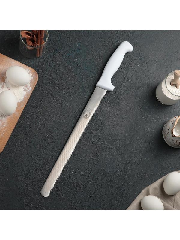 Нож для бисквита, мелкие зубчики, ручка пластик, рабочая поверхность 29,5 см (12