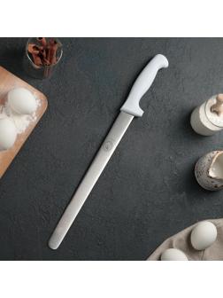 Нож для бисквита, ровный край, ручка пластик, рабочая поверхность 30 см (