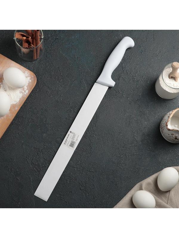 Нож для бисквита, ровный край, ручка пластик, рабочая поверхность 30 см (