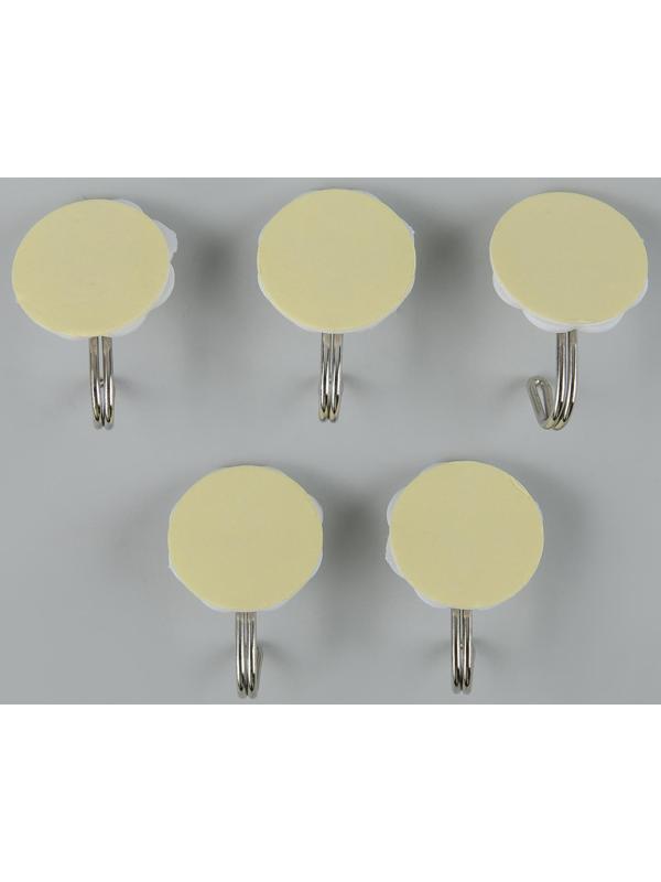 Крючок на липучке Доляна «Клевер», 5 шт, цвет белый