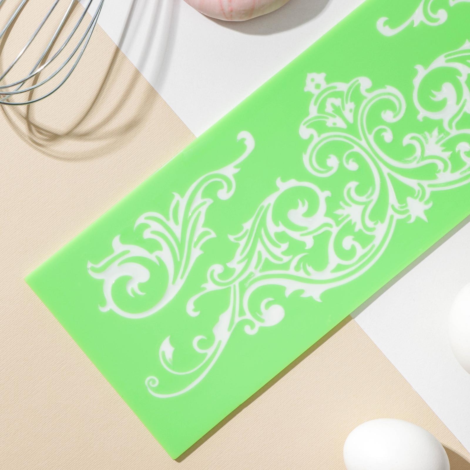 Коврик для айсинга силиконовый Доляна «Вензель», 34×11,5 см, цвет МИКС