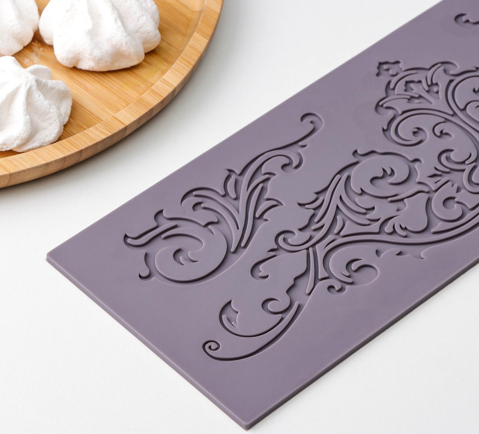 Коврик для айсинга силиконовый Доляна «Вензель», 34×11,5 см, цвет МИКС