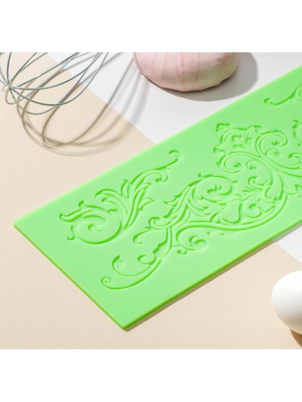 Коврик для айсинга силиконовый Доляна «Вензель», 34×11,5 см, цвет МИКС