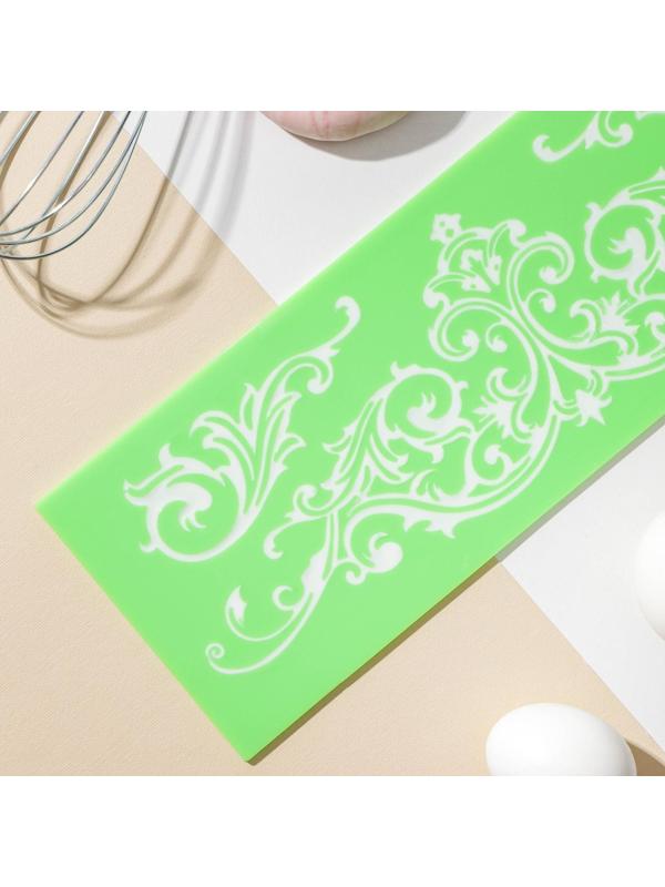 Коврик для айсинга силиконовый Доляна «Вензель», 34×11,5 см, цвет МИКС