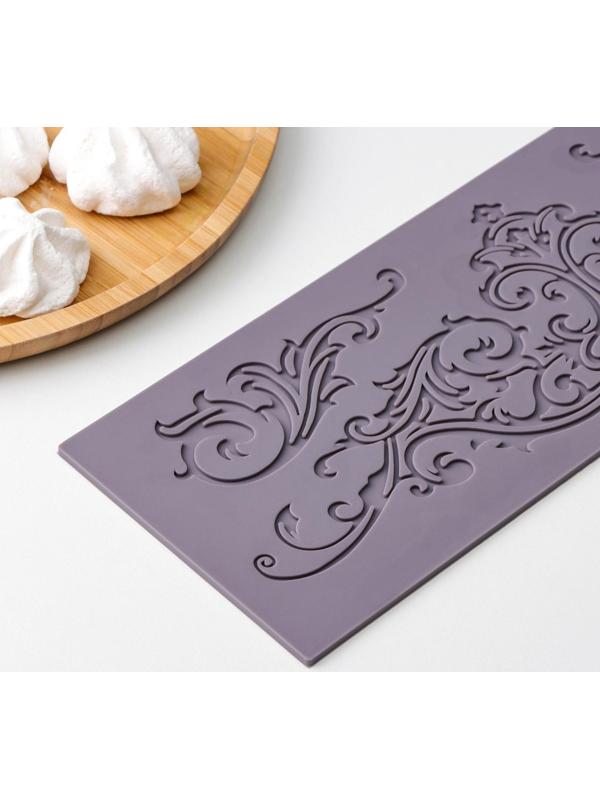 Коврик для айсинга силиконовый Доляна «Вензель», 34×11,5 см, цвет МИКС