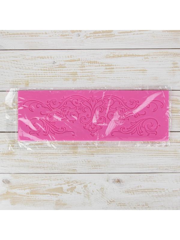 Коврик для айсинга силиконовый Доляна «Вензель», 34×11,5 см, цвет МИКС