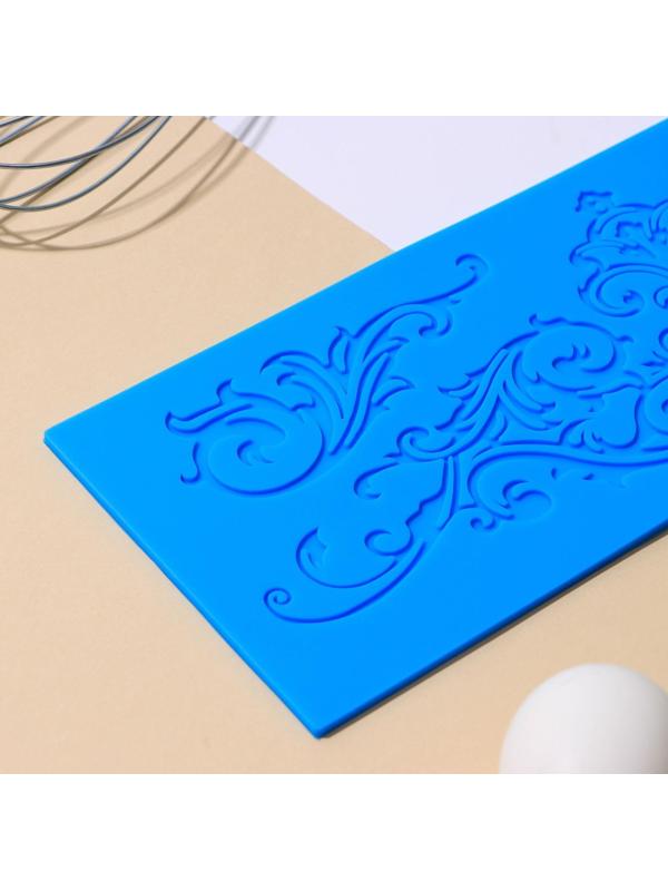 Коврик для айсинга силиконовый Доляна «Вензель», 34×11,5 см, цвет МИКС